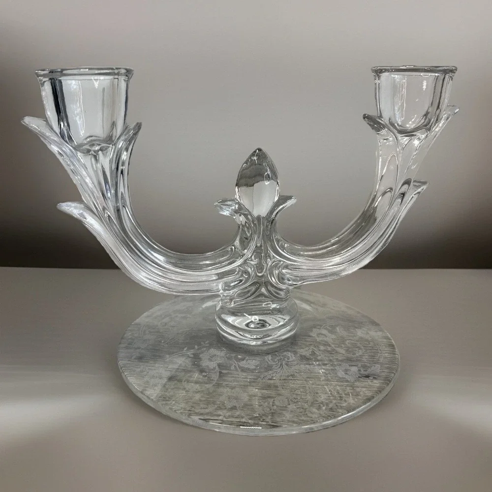 New‎ Martinsville Viking Glass Prelude Double Stick Branch Candle Holder